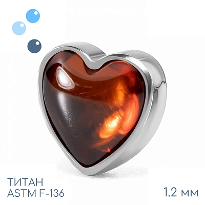 Накрутка Heart Red Amber 1.2 мм